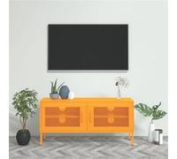 vidaXL Meuble TV Jaune moutarde 105x35x50 cm Acier336236 Jaune G