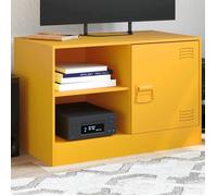 vidaXL Meuble TV Jaune moutarde 67x39x44 cm Acier