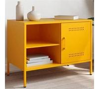 vidaXL Meuble TV jaune moutarde 68x39x50,5 cm acier