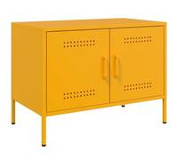 vidaXL Meuble TV Jaune Moutarde 68x39x50,5 cm Acier, Support TV, Buffet TV, Meuble multimédia, Banc TV, Armoire HiFi, Centre de Divertissement
