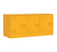 vidaXL Meuble TV Jaune Moutarde 99x39x44 cm Acier, Banc TV, Meuble télé, Meuble multimédia, Buffet TV, Meuble HiFi, Centre de Divertissement