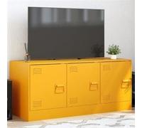vidaXL Meuble TV Jaune Moutarde 99x39x44 cm Acier, Banc TV, Meuble télé, Meuble multimédia, Buffet TV, Meuble HiFi, Centre de Divertissement