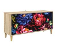 vidaXL Meuble TV Kiel 102 x 33 x 50 cm Sonoma Bois d'ingénierie, Meuble TV rectangulaire pour Salon Moderne, Rangement spacieux, Meuble en Bois, Cabinet Pratique pour médias