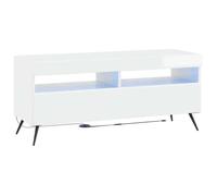 vidaXL Meuble TV LED Blanc brillant Bois d'ingénierie 897649