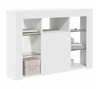 vidaXL Meuble TV LED d'angle Blanc 100x40x68cm Bois d'ingénierie, Meuble TV Contemporain, Rangement Moderne, Centre de Divertissement Durable, Unité Minimaliste, Cabinet d'angle, Console de Salon