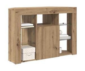 vidaXL Meuble TV LED d'angle Montage Mural Chêne Artisanal 100x40x68cm, Table multimédia Chic, Meuble TV élégant, Support Compact pour Salon, Cabinet Pratique pour Divertissement à la Maison