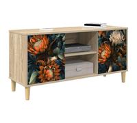 vidaXL Meuble TV LOCHEM 102 x 33 x 50 cm Sonoma Bois d'ingénierie, Meuble TV rectangulaire Moderne, Rangement spacieux, Console élégante, Organisation intérieure, Entretien Facile
