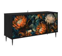 vidaXL Meuble TV LOCHEM 102 x 33 x 51 cm Chêne Noir Bois d'ingénierie, Meuble TV rectangulaire Moderne, Rangement spacieux, Centre média stylé, mobilier en chêne Noir pour Votre Salon