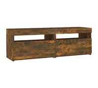 vidaXL Meuble TV lumineux LED en chêne fumé 120x35x40 cm, armoire avec support LED, TV et unité de média