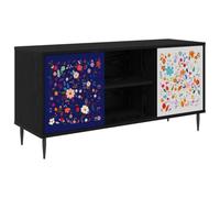 vidaXL Meuble TV Mainz 102 x 33 x 51 cm Chêne Noir Bois d'ingénierie, Meuble TV rectangulaire Moderne, Rangement spacieux, unité média stylée, lowboard Pratique pour intérieur