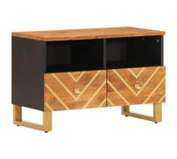vidaXL Meuble TV 356784 – Bois massif de manguier, pieds, marron et noir
