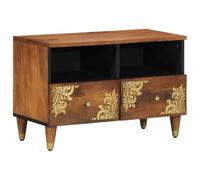 vidaXL Meuble TV rectangulaire Bois de Mangue massif Marron miel 70x33x46 cm Moderne