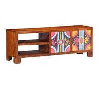 vidaXL Meuble TV Multicolore 110x30x40 Bois d'acacia Massif