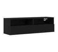 vidaXL Meuble TV Mural 100 x 30 x 30 cm Chêne Noir Bois d'ingénierie | Style contemporain qui s'adapte à n'importe quel décor, Avec des étagères et des tiroirs intégrés, Design mural,