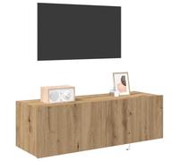 vidaXL Meuble TV Chêne Artisan 100x35x31 cm avec lumières LED