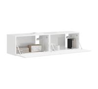 vidaXL Meuble TV Mural 2 pcs Blanc Brillant 60 x 31 x 29,5 cm, Salon, Meuble TV Moderne, Solution de Rangement Fonctionnelle, étagère Murale, Design Chic