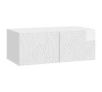 vidaXL Meuble TV Mural 98 x 31 cm Blanc Brillant Bois d'ingénierie, Rangement Salon, Cabinet Vintage Mural, Console rectangulaire, Solution Gain de Place, unité de Divertissement