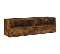 vidaXL Meuble TV Mural, Armoire de Télévision Suspendue avec Compartiments, Meuble Télé Flottant avec Rangement, Moderne, Chêne Fumé Bois d'Ingénierie