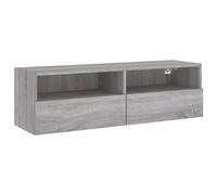 vidaXL Meuble TV Mural, Armoire de Télévision Suspendue avec Compartiments, Meuble Télé Flottant de Salon, Moderne, Sonoma Gris Bois d'Ingénierie