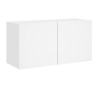 vidaXL Meuble TV Mural, Armoire de Télévision Suspendue avec Rangement, Meuble Télé Flottant Salle de Séjour, Moderne, Blanc Bois d'Ingénierie