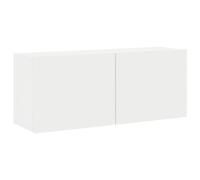 vidaXL Meuble TV Mural, Armoire de Télévision Suspendue avec Rangement, Meuble Télé Flottant Salle de Séjour, Moderne, Blanc Bois d'Ingénierie