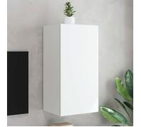 vidaXL Meuble TV Mural avec Lumières LED, Armoire de Télévision Suspendue avec Rangement, Meuble Télé Flottant, Moderne, 837260