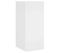 vidaXL Meuble TV Mural avec Lumières LED, Armoire de Télévision Suspendue avec Rangement, Meuble Télé Flottant Salon, Moderne, Blanc Bois d'Ingénierie
