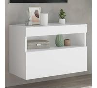 vidaXL Meuble TV Mural avec Lumières LED, Armoire de Télévision Suspendue avec Rangement, Meuble Télé Flottant Salon, 837183