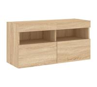 vidaXL Meuble TV mural 837201 - Armoire suspendue LED, Meuble TV flottant Chêne Sonoma