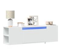 vidaXL Meuble TV mural avec lumières LED blanc 135x31x39,5 cm