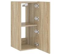 vidaXL Meuble TV mural moderne LED flottant - Chêne Sonoma (bois d'ingénierie)