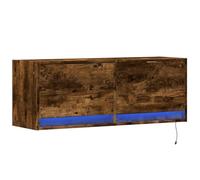 vidaXL Meuble TV mural 852365 – gris béton avec LED, 100x31x35 cm