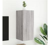 Vidaxl Meuble TV mural - Lumières LED - Sonoma gris