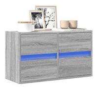 vidaXL Meuble TV mural avec lumières LED sonoma gris 80x31x45 cm