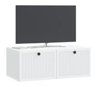 vidaXL Meuble TV Mural Blanc 78,5 x 41 x 30 cm Bois d'ingénierie, Meuble TV rectangulaire pour Salon Moderne, Rangement Pratique, Affiche Murale, Organiseur Compact chez soi