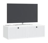 vidaXL Meuble TV Mural Blanc 98 x 41 x 30 cm Bois d'ingénierie, Meuble TV rectangulaire pour Salon Moderne, Rangement Pratique, Affiche Murale, Organiseur Compact chez soi