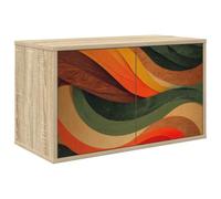 vidaXL Meuble TV Mural Bonn 69 x 33 x 40 cm Chêne Sonoma, Salon, Meuble de Rangement Moderne rectangulaire, Cabinet Mural, Support TV, Espace Ample pour Organiser et décorer