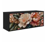 vidaXL Meuble TV Mural BORNE 102 x 33 x 40 cm Chêne Noir, Meuble TV rectangulaire Moderne, Mural, Rangement Pratique, Espace optimisé pour Votre Salon