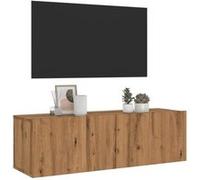vidaXL Meuble TV mural chêne artisanal 100x30x30 cm bois d'ingénierie, support TV, armoire média, console TV, meuble HiFi, 856019 Marron G