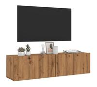 vidaXL Meuble TV Mural chêne Artisanal 120x30x30 cm Bois d'ingénierie, Support TV, Armoire média, Console TV, Meuble HiFi, Centre de Divertissement