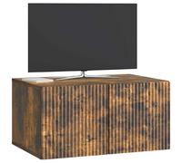 vidaXL Meuble TV Mural Chêne fumé 59,5 x 41 x 30 cm Bois d'ingénierie, Séjour, Meuble TV Moderne, système rectangulaire, Style Chic, Rangement Ample, Cabinet Mural