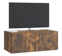 vidaXL Meuble TV Mural Chêne fumé 78,5 x 41 x 30 cm Bois d'ingénierie, Séjour, Meuble TV Moderne, système rectangulaire, Style Chic, Rangement Ample, Cabinet Mural