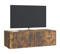 vidaXL Meuble TV Mural Chêne fumé 98 x 41 x 30 cm Bois d'ingénierie, Séjour, Meuble TV Moderne, système rectangulaire, Style Chic, Rangement Ample, Cabinet Mural