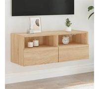 vidaXL Meuble TV mural chêne sonoma 80x30x30 cm bois d'ingénierie 836872