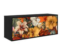 vidaXL Meuble TV Mural GENNEP 102 x 33 x 40 cm Chêne Noir, Meuble TV rectangulaire Moderne, Mural, Rangement Pratique, Espace optimisé pour Votre Salon