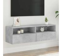 vidaXL Meuble TV Mural - Gris Béton 100x30x30 cm