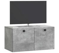 vidaXL Meuble TV Mural Gris béton 59,5 x 31 x 30 cm Bois d'ingénierie, Meuble TV rectangulaire pour Salon Moderne, Rangement Pratique, Affiche Murale, Organiseur Compact chez soi