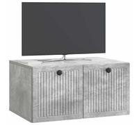 vidaXL Meuble TV Mural Gris béton 59,5 x 41 x 30 cm Bois d'ingénierie, Meuble TV rectangulaire pour Salon Moderne, Rangement Pratique, Affiche Murale, Organiseur Compact chez soi