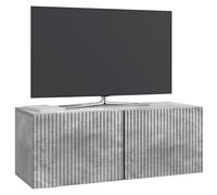 vidaXL Meuble TV Mural Gris béton 78,5 x 31 x 30 cm Bois d'ingénierie, Séjour, Meuble TV Moderne, système rectangulaire, Style Chic, Rangement Ample, Cabinet Mural