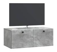 vidaXL Meuble TV Mural Gris béton 78,5 x 41 x 30 cm Bois d'ingénierie, Meuble TV rectangulaire pour Salon Moderne, Rangement Pratique, Affiche Murale, Organiseur Compact chez soi
